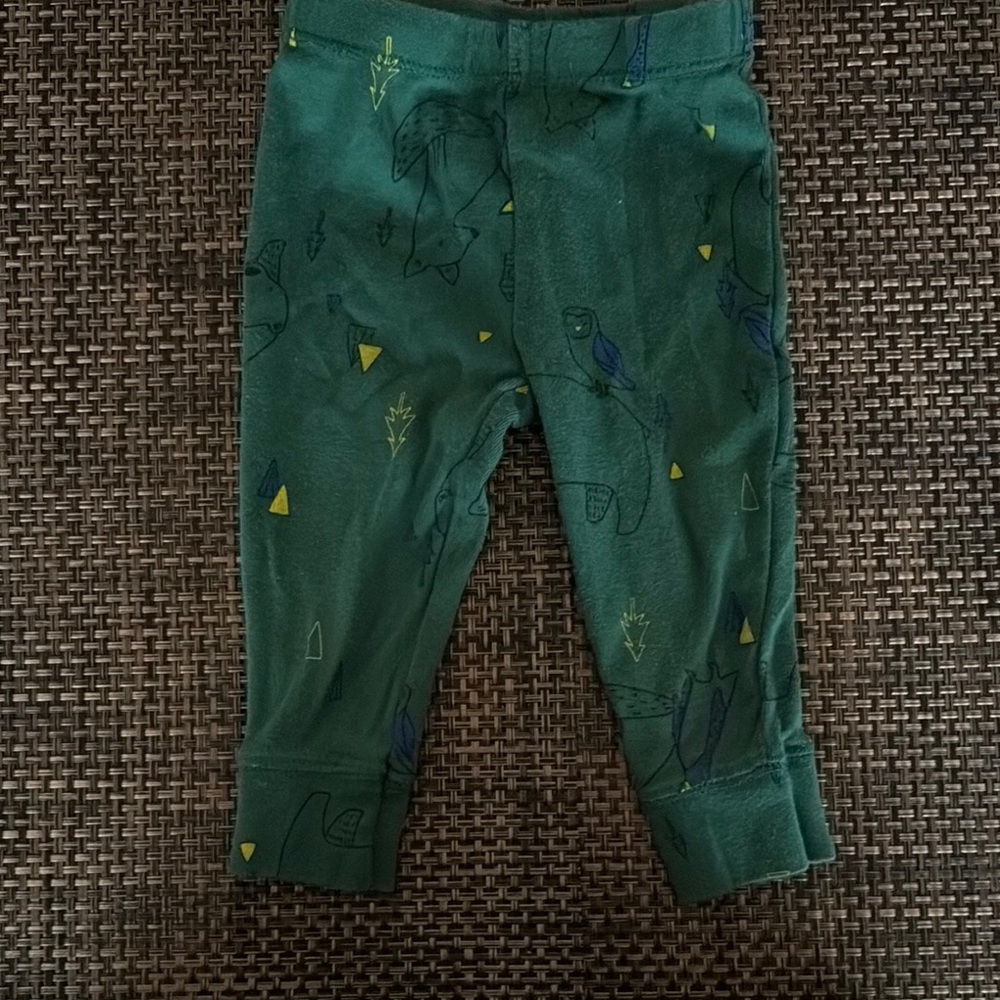 Green Kids Bottoms with Pattern
